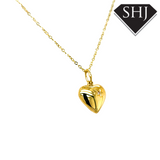 9ct YG Diamond Pufferheart Pendant