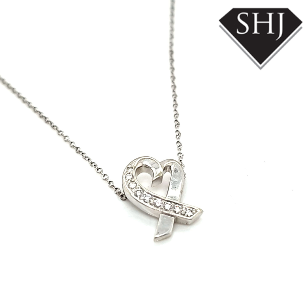 18ct White Gold Tiffiny Style Diamond Pendant