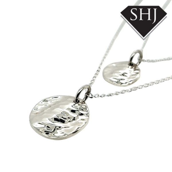 Double Silver Disc Pendant