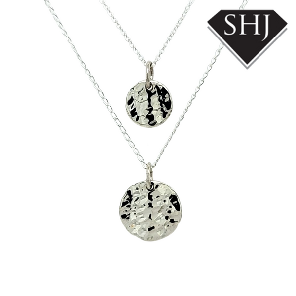 Double Silver Disc Pendant