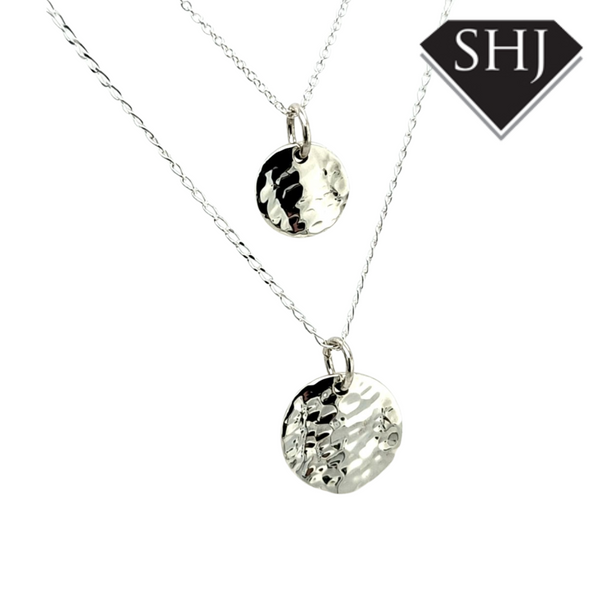 Double Silver Disc Pendant