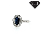 18ct White Gold Sapphire & Diamond Ring