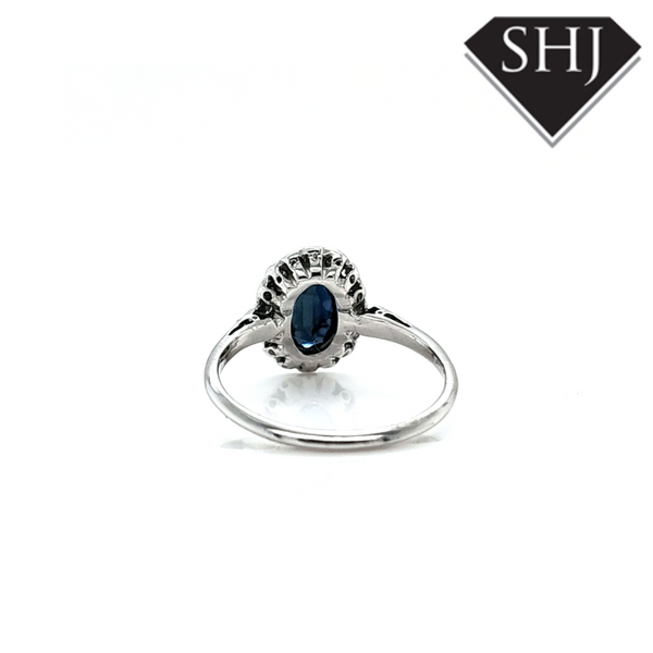 18ct White Gold Sapphire & Diamond Ring