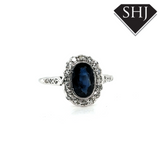 18ct White Gold Sapphire & Diamond Ring