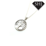 Silver and Mother of Pearl Tree Necklace