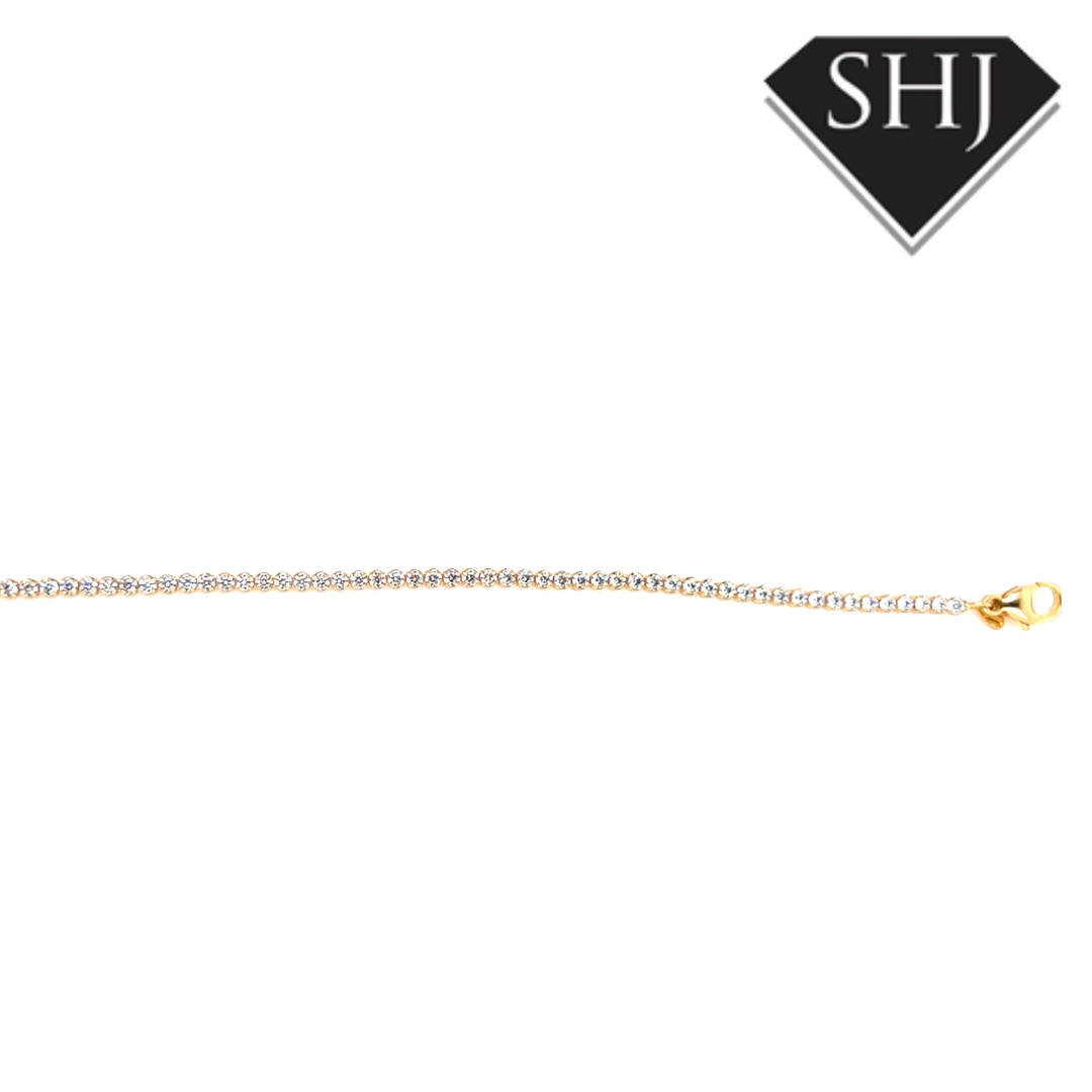 Silver Gold Plated CZ Bracelet