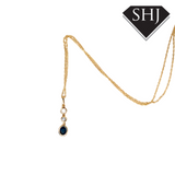 9ct Yelllow 0.14ct Gold Diamond and Sapphire Pendant