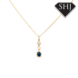 9ct Yelllow 0.14ct Gold Diamond and Sapphire Pendant