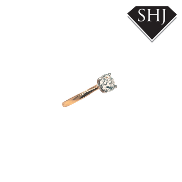 18ct Yellow & White Gold 1.0ct Single Stone Diamond Ring SI2 E