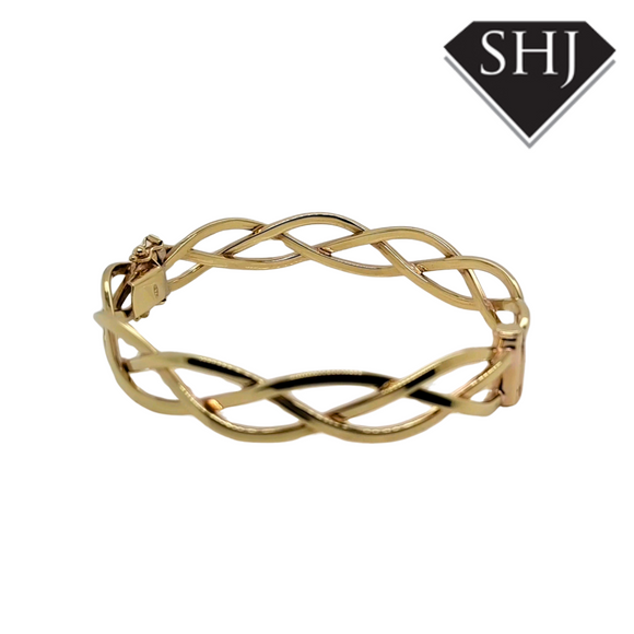 9ct Yellow Gold Fancy Bangle