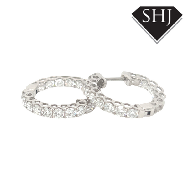 18CT White Gold 1.50CT Diamond Hoop Earrings