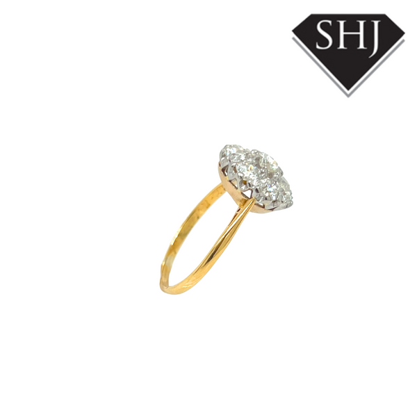 18ct Yellow & White Gold Diamond Cluster Ring