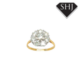 18ct Yellow & White Gold Diamond Cluster Ring