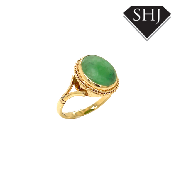 9CT Yellow Gold Jade Ring