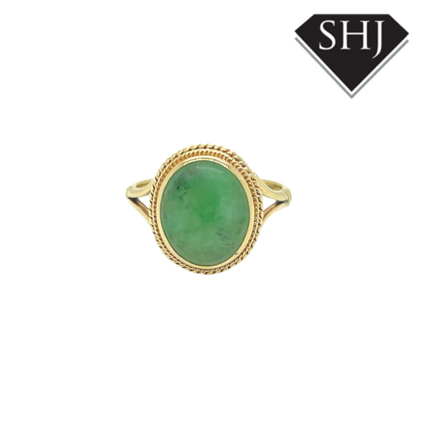 9CT Yellow Gold Jade Ring