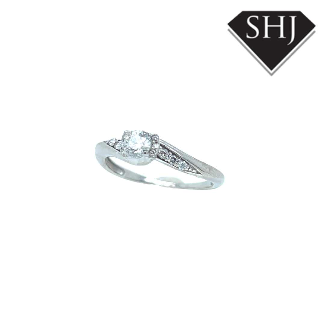 9CT White Gold 0.33ct Single Stone Diamond Ring