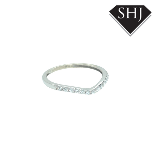 9CT White Gold Diamond Wishbone Eternity Ring