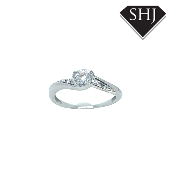 9CT White Gold 0.33ct Single Stone Diamond Ring