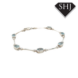 Silver  Blue CZ Bracelet