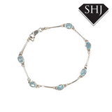 Silver  Blue CZ Bracelet