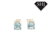 Silver Blue Topas Studs