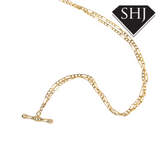 9CT Yellow Gold Figaro T Bar Chain