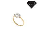 9ct Yellow Gold CZ Cluster Ring