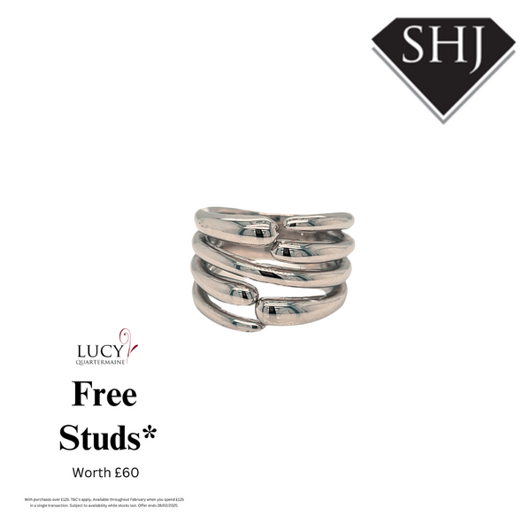 Silver Multi Drop Ring Lucy Q