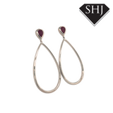 Silver Petal Ruby Drop Earrings Lucy Q