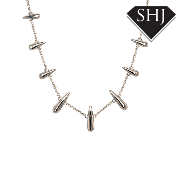 Silver Shard Station Necklace Lucy Q