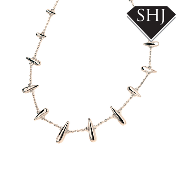 Silver Shard Station Necklace Lucy Q