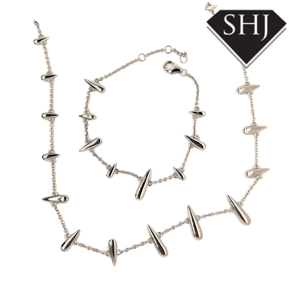 Silver Shard Station Necklace Lucy Q