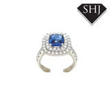 Platinum 1.17ct Sapphire 2.21ct Diamond Ring