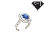 Platinum 1.17ct Sapphire 2.21ct Diamond Ring