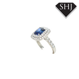 Platinum 1.17ct Sapphire 2.21ct Diamond Ring