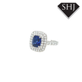 Platinum 1.17ct Sapphire 2.21ct Diamond Ring