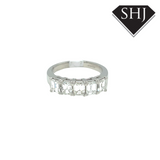 Platinum 5 Stone Emerald Cut Diamond Ring