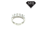 Platinum 5 Stone Emerald Cut Diamond Ring