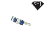 Platinum 5 Stone 1.60ct Sapphire 0.84ct Diamond Ring