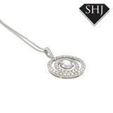 18ct White Gold Diamond Circle Pendant