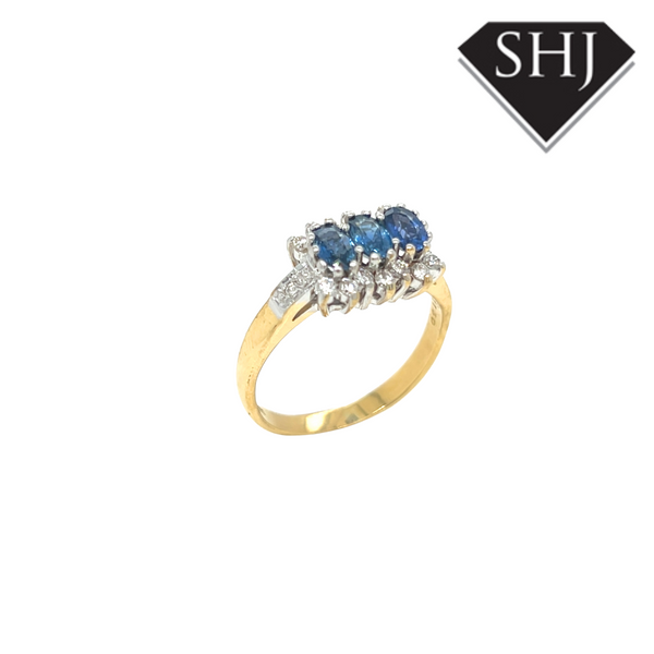 18ct Yellow Gold Sapphire Diamond Ring