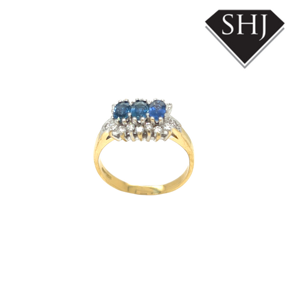 18ct Yellow Gold Sapphire Diamond Ring