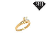 18ct Yellow Gold Emerald Cut Diamond Ring