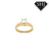 18ct Yellow Gold Emerald Cut Diamond Ring