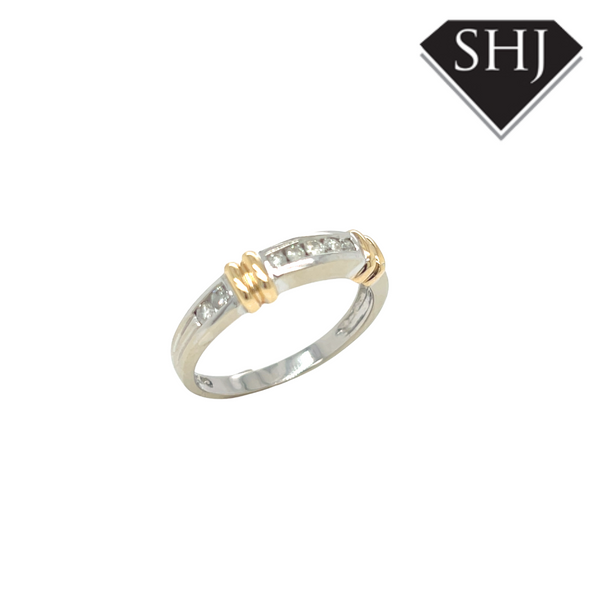 14ct White & Yellow Gold Diamond Eternity Ring