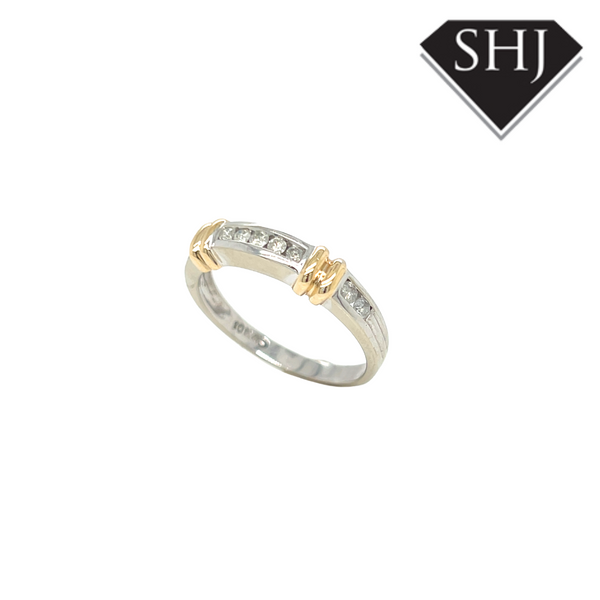 14ct White & Yellow Gold Diamond Eternity Ring