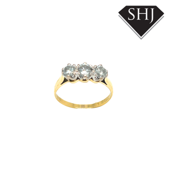 18ct Yellow Gold 3 Stone Diamond Ring