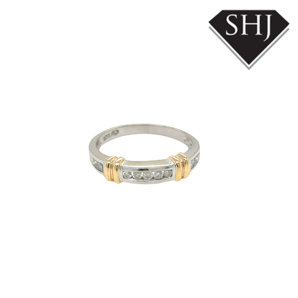 14ct White & Yellow Gold Diamond Eternity Ring