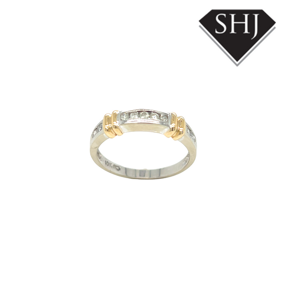 14ct White & Yellow Gold Diamond Eternity Ring