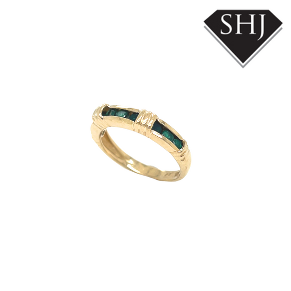 18ct Yellow Gold Emerald Eternity Ring